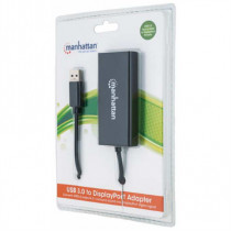 Adaptador Manhattan USB-A 3.0 Super Velocidad a DisplayPort 4K Color Negro [ 152327 ]