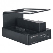 Gabinete QuickDock Manhattan Duo USB Super Velocidad 3.0 a SATA Dual HDD 2.5"/3.5" Color Negro [ 130479 ]