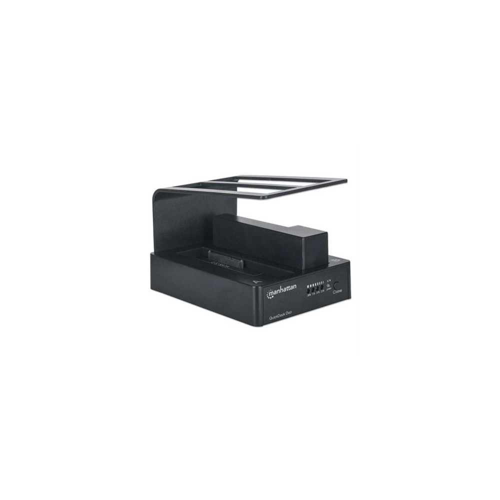 Gabinete QuickDock Manhattan Duo USB Super Velocidad 3.0 a SATA Dual HDD 2.5"/3.5" Color Negro [ 130479 ]