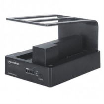 Gabinete QuickDock Manhattan Duo USB Super Velocidad 3.0 a SATA Dual HDD 2.5"/3.5" Color Negro [ 130479 ]