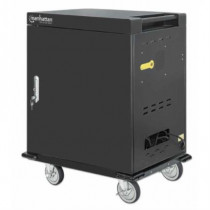 Gabinete Manhattan Carrito Carga UVC 32 Puertos USB-A 32 Contactos Color Negro [ 180313 ]