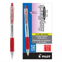 Bolgrafo Pilot EasyTouch Retrctil Punto Fino Color Rojo C/12 Pzas [ 32212 ]