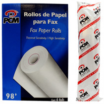 Papel Fax PCM 30 Mts C/6 Rollos [ FAX30PCM6 ]