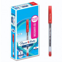 Bolgrafo Gel Papermate Eco Barril Redondo Punto Fino Color Rojo C/6 Pzas [ 2066239 ]