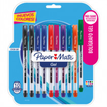 Bolgrafo Papermate Gel Econmico Colores Surtidos Blister C/10 Pzas [ 2121506 ]