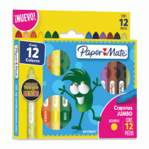 Crayones Papermate Redondos Colores Surtidos C/12 Pzas [ 2120354 ]