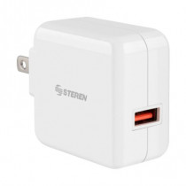 CARGADOR STEREN QUICK CHARGE 3.0 1PUERTO D/CASA [ ELI-722 ]