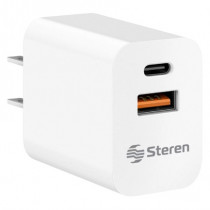 CARGADOR STEREN USB A Y USB C CON PD Y QC [ ELI-762 ]