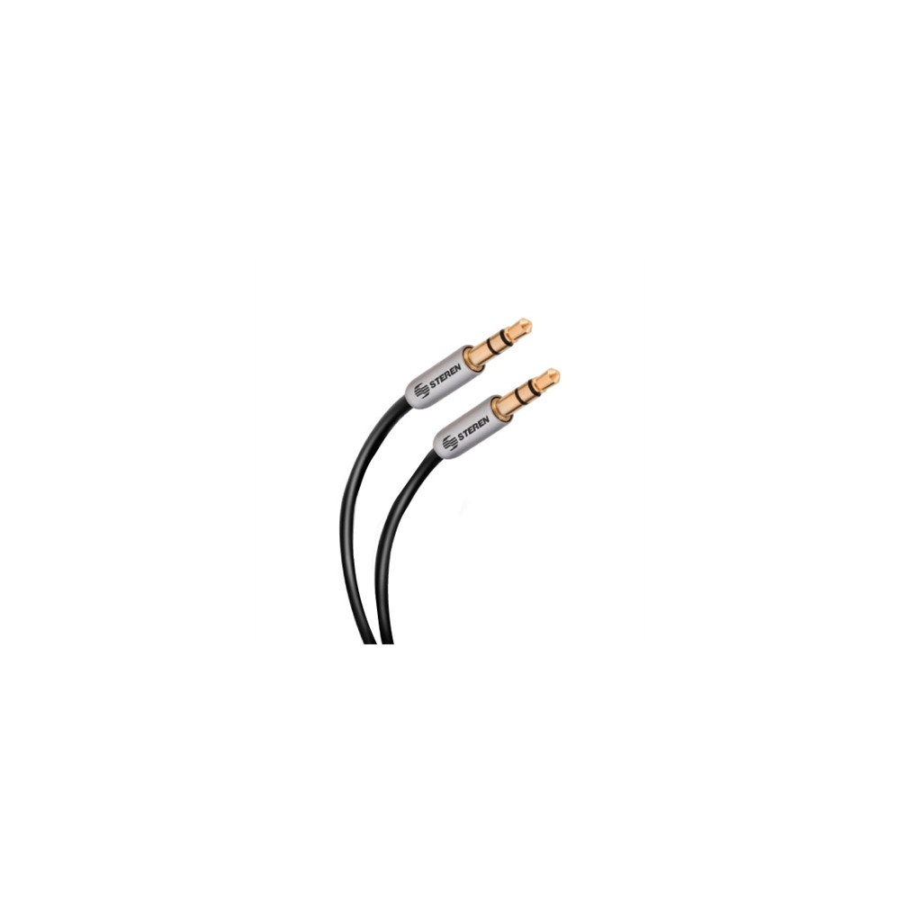 Cable Auxiliar Steren Plug a Plug 3.5mm Ultradelgado Conectores Reforzados 90cm [ 297-070 ]