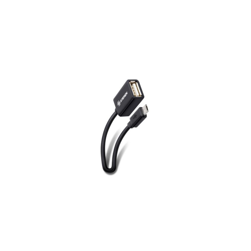 Cable OTG Steren para Smartpthone Android 10cm Color Negro [ USB-455 ]