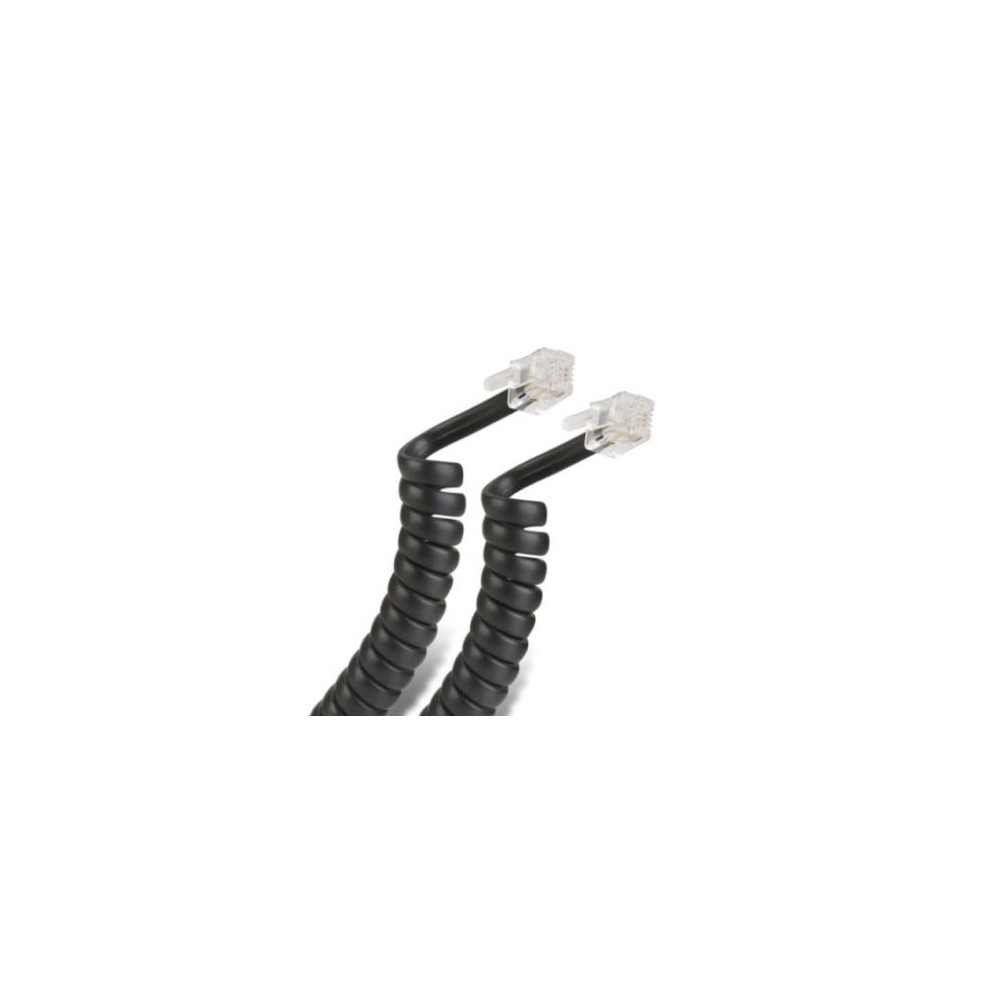 CABLE ESPIRAL TELEFONICO P/AURICULAR 2.1M NEGRO [ 302-007N ]