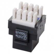 Jack Steren RJ45 de 8 Contactos a 180 grados CAT5e Tipo Keystone Color Negro [ 7501483191986 ]