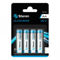 Pilas Steren Alcalinas Tipo AA 1.5V C/4 Pzas [ BAT-AA4 ]