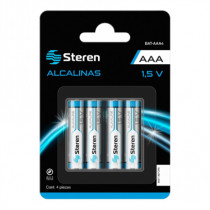 Pilas Steren Alcalinas Tipo AAA 1.5V C/4 Pzas [ BAT-AAA4 ]