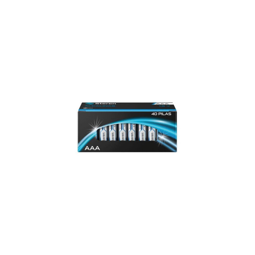 Pilas Steren Alcalinas Tipo "AAA" 1.5V C/40 Pzas [ BAT-AAA40 ]