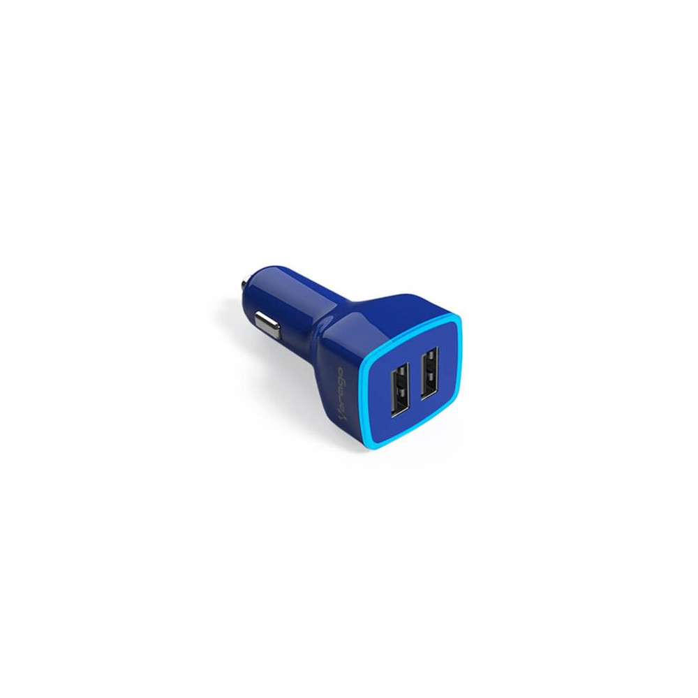 CARGADOR VORAGO AUTO AU-103 2 PUERTOS USB AZUL BLIS [ AU-103-BL ]