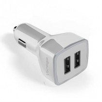 CARGADOR VORAGO AUTO AU-103 2 PUERTOS USB BLANCO BL [ AU-103-WH ]