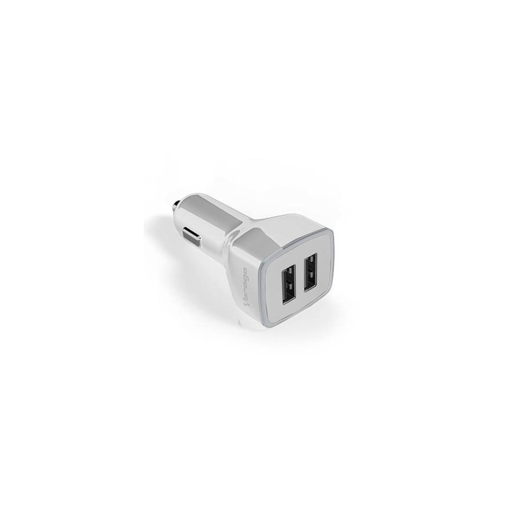 CARGADOR VORAGO AUTO AU-103 2 PUERTOS USB BLANCO BL [ AU-103-WH ]