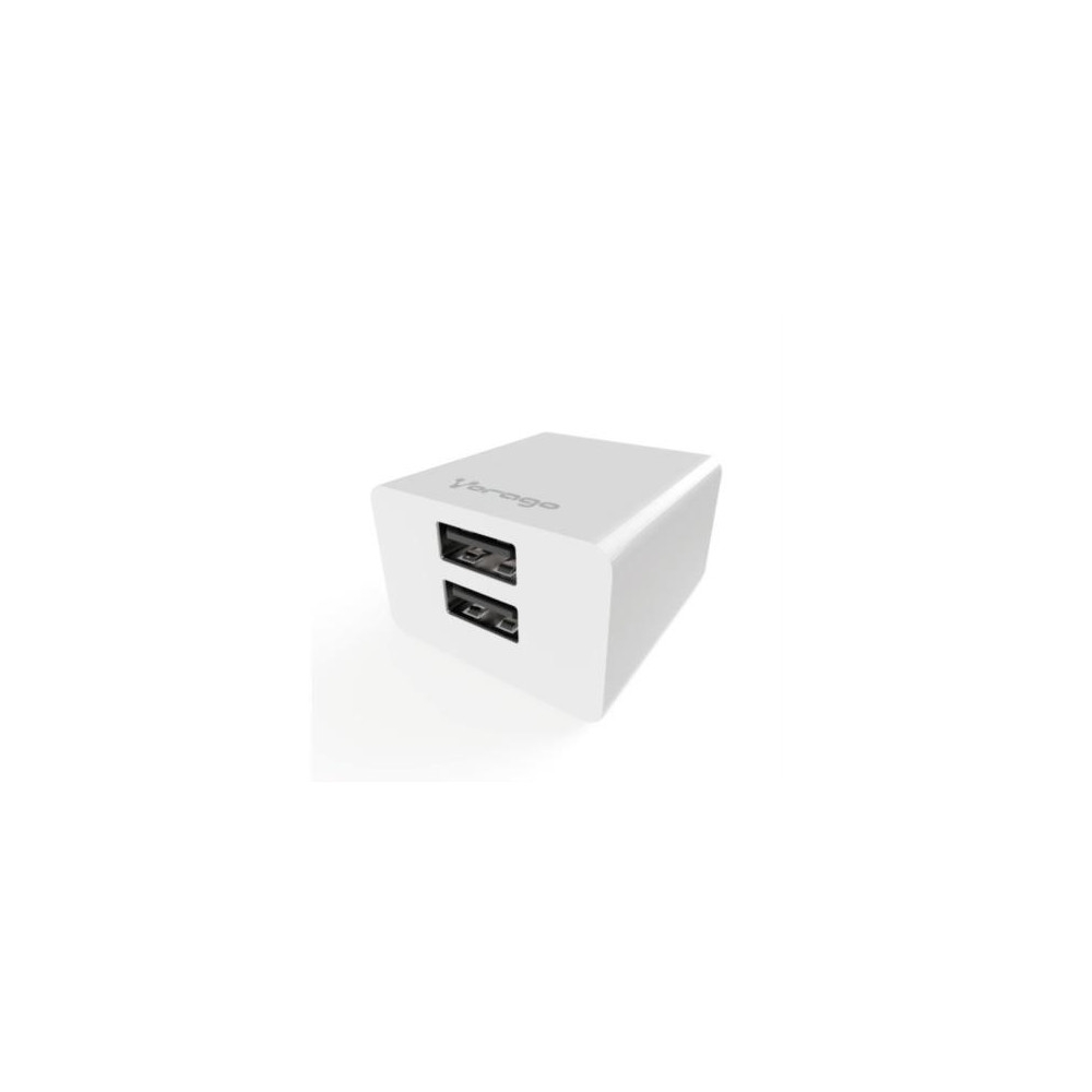 Cargador Vorago AU-106 para Pared con 2 Puertos USB Color Blanco Blister [ AU-106-V2-WH ]