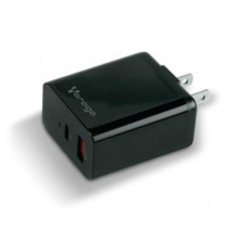 Cargador Vorago Quick Charge AU-350 para Pared 3.0A PD 20W USB A-C Color Negro [ AU-350-BK ]