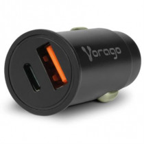 Cargador para Auto Vorago AU-305 Carga Rpida PD 20W USB-C/USB-A Color Negro [ AU-305-BK ]