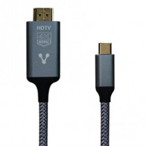 Cable Convertidor Vorago CAB-310 Tipo C a HDMI 4k 1.8m Cobre/Aluminio Color Negro [ CAB-310 ]