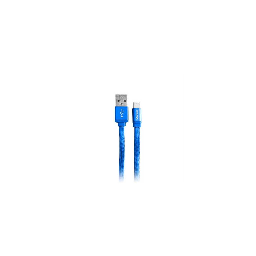 CABLE VORAGO CAB-119 AZUL USB-APPLE LIGHTNING 1 METRO AZUL B [ CAB-119-BL ]