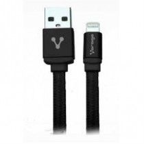 CABLE VORAGO CAB-119 NEGRO USB-APPLE LIGHTNING 1 METRO NEGRO [ CAB-119-BK ]