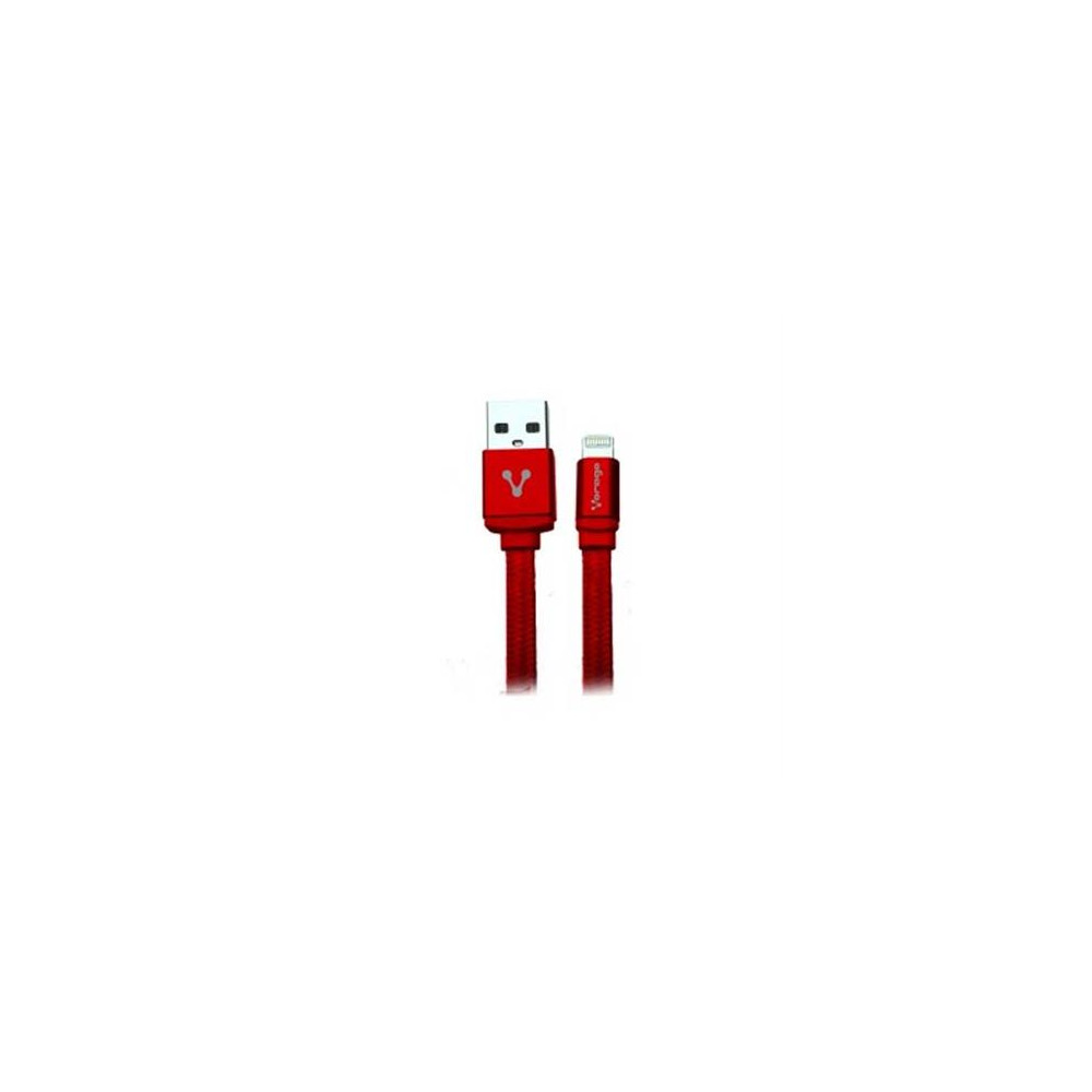 CABLE VORAGO CAB-119 ROJO USB-APPLE LIGHTNING 1 METRO ROJO B [ CAB-119-ROJO ]