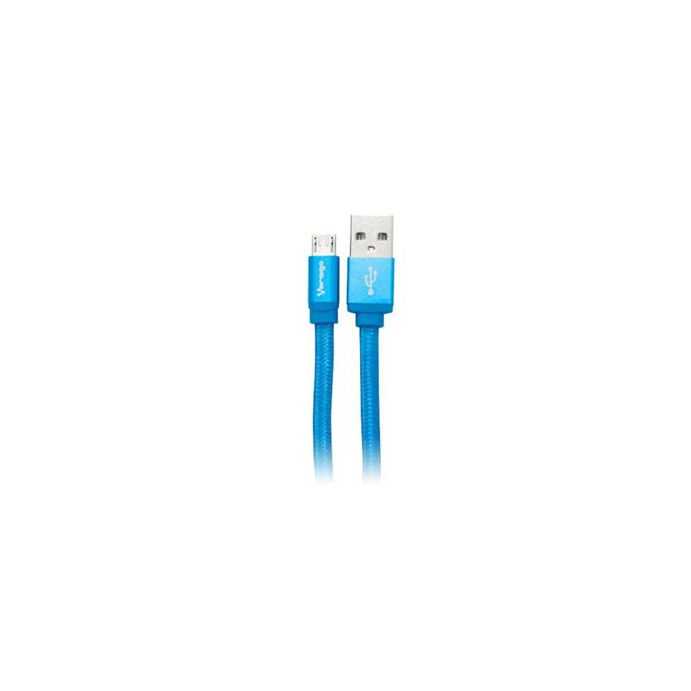 CABLE VORAGO USB CAB-113 AZUL USB 2 A MICRO USB 1METROS BOLS [ CAB-113-BL ]