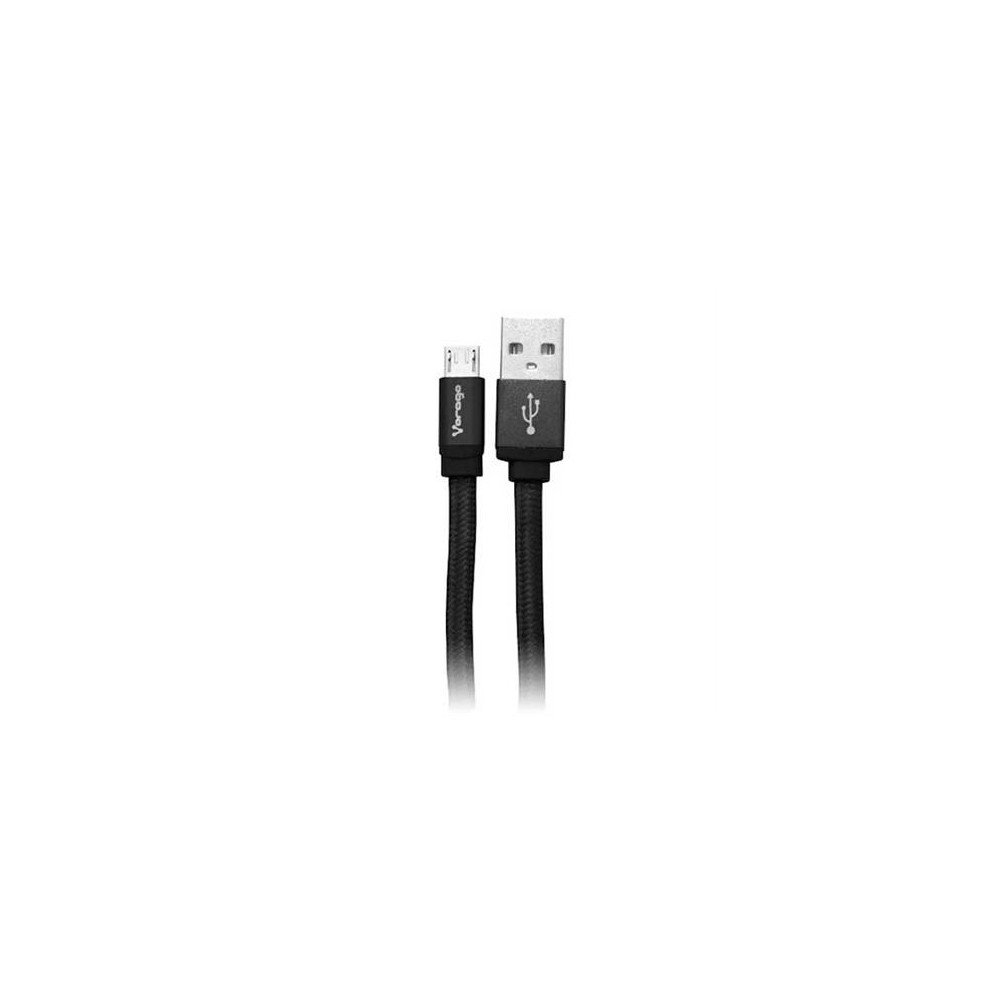 CABLE VORAGO USB CAB-113 NEGRO USB 2 A MICRO USB 1METROS BOL [ CAB-113-BK ]