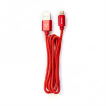 CABLE VORAGO CAB-209 DUAL MICRO USB/LIGHTNING ROJO 1M BOLSA [ CAB-209-ROJO ]