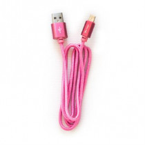 CABLE VORAGO CAB-209 DUAL MICRO USB/LIGHTNING ROSA 1M BOLSA [ CAB-209-ROSA ]