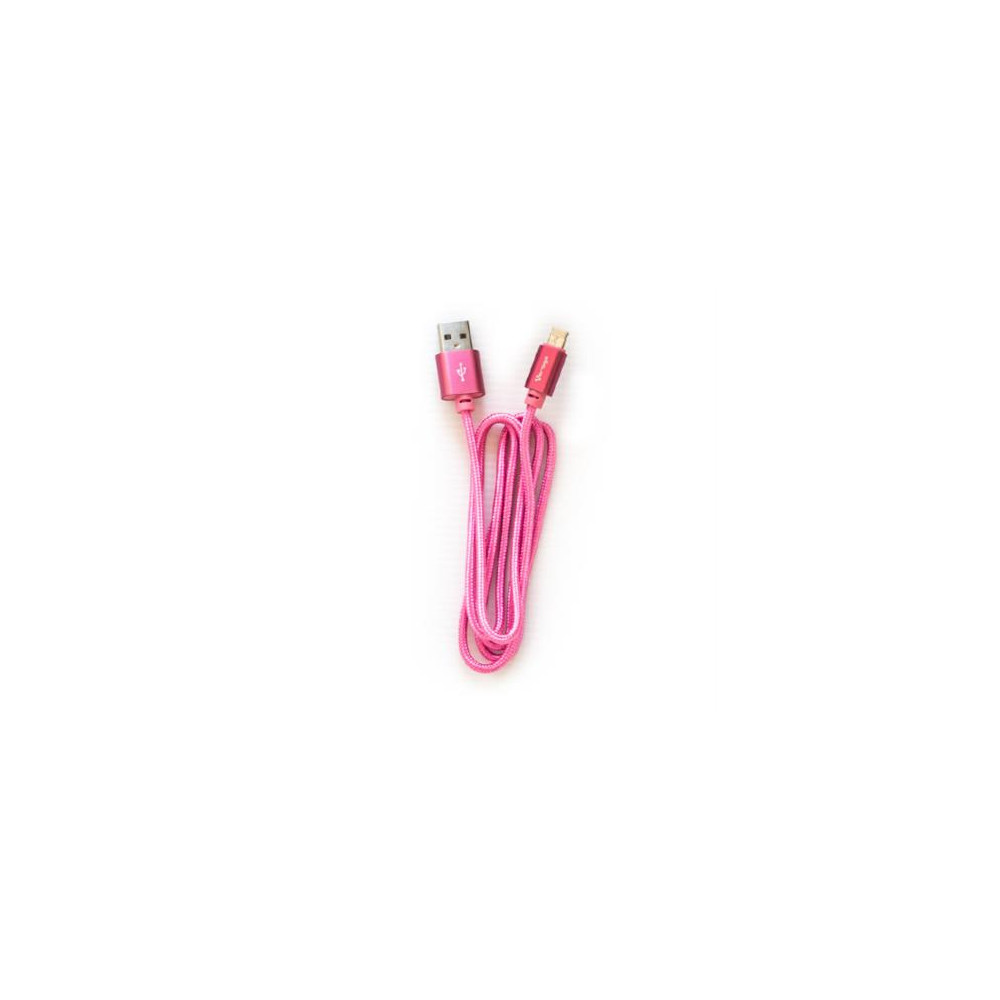 CABLE VORAGO CAB-209 DUAL MICRO USB/LIGHTNING ROSA 1M BOLSA [ CAB-209-ROSA ]