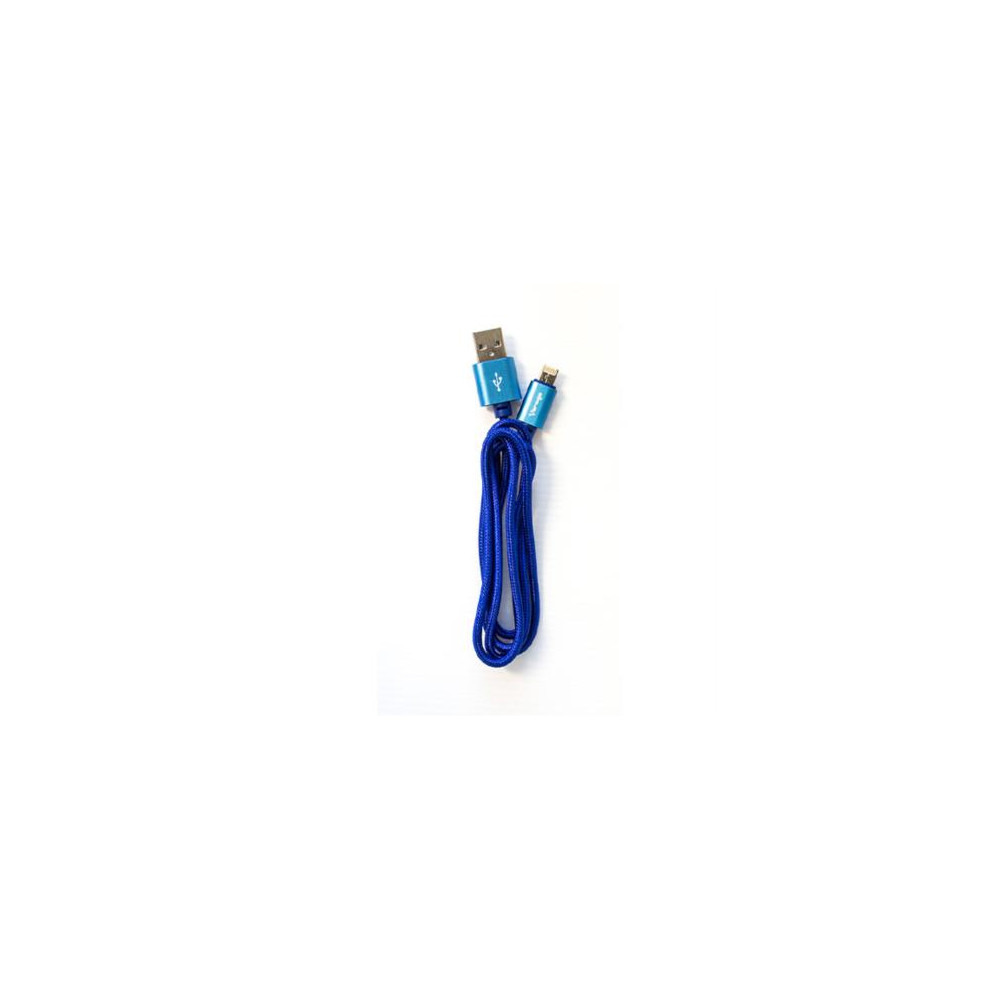 CABLE VORAGO CAB-209 DUAL MICRO USB/LIGHTNING AZUL 1M BOLSA [ CAB-209-AZUL ]