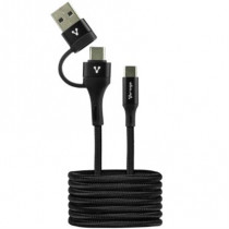 Cable Vorago CAB-126 Tipo C a Tipo C con Adaptador a USB-A 60W Carga Rpida 1m Color Negro [ CAB-126 ]