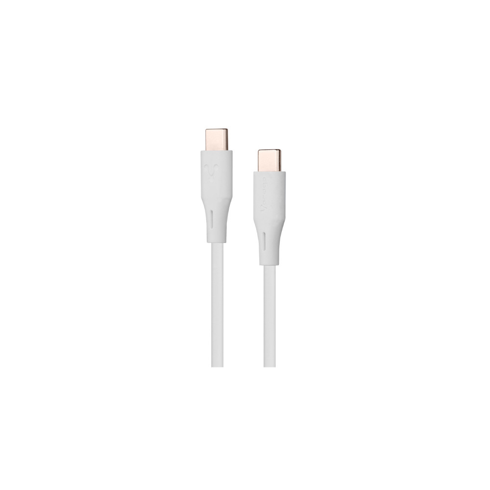 CABLE VORAGO CAB-CC01W USB TIPO C- USB TIPO C 1 METRO CARGA RAPIDA BLANCO [ CAB-CC01W ]