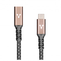 CABLE EXTENSION VORAGO CAB-127 TIPO C HEMBRA-TIPO C MACHO 1 METRO 100W NEGRO [ CAB-127 ]