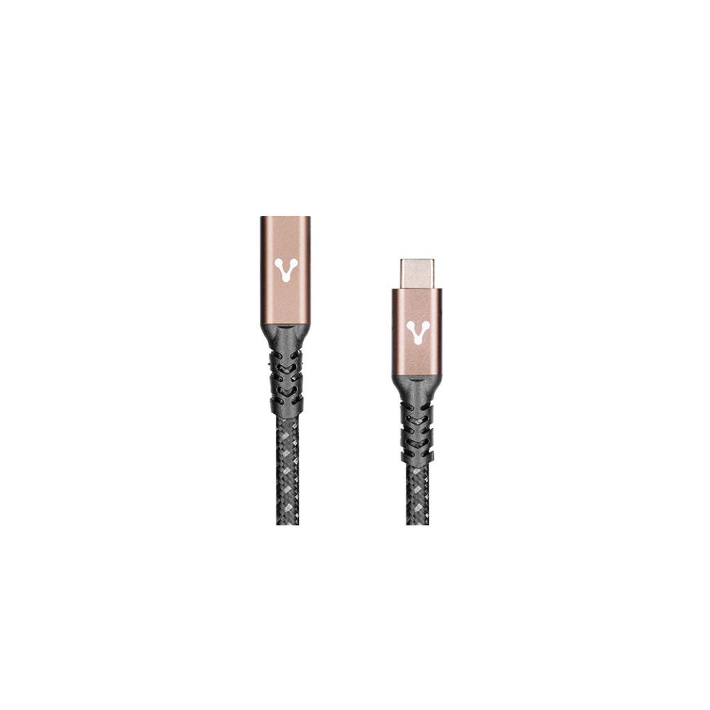 CABLE EXTENSION VORAGO CAB-127 TIPO C HEMBRA-TIPO C MACHO 1 METRO 100W NEGRO [ CAB-127 ]