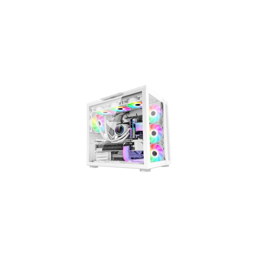 Gabinete Game Factor CSG700 ATX Fishtank Panel Lateral Vidrio Templado USB 2.0/3.0 Color Blanco [ CSG700 ]