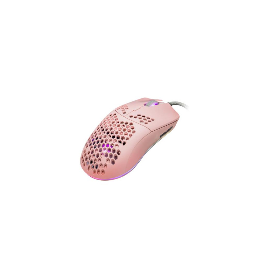 Mouse Game Factor MOG601 Ultralight RGB Sensor PMW3389 16000 dpi 7 Botones Clic Lser Color Rosa [ MOG601-PK ]