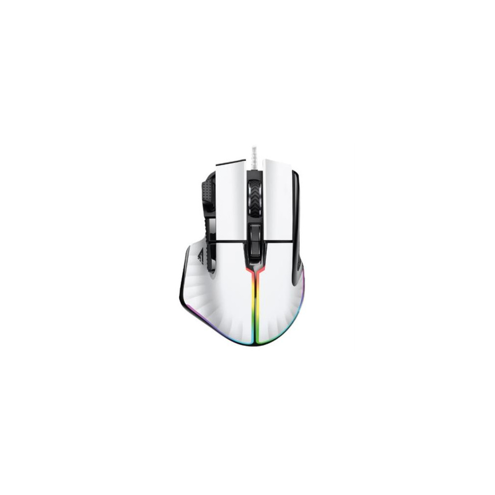 Mouse Game Factor MOG602 Click Lser Pixart 3370 19000 dpi 8 Botones Iluminacin RGB Color Blanco [ MOG602-WH ]