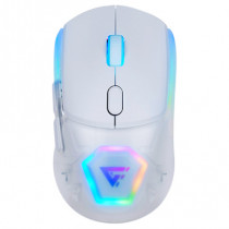 MOUSE GAME FACTOR MOW700 CARCASAS INTERCAMBIABLES 2.4G+BT PIXART 3395 26.000 DPI RGB BLANCO [ MOW700-WH ]