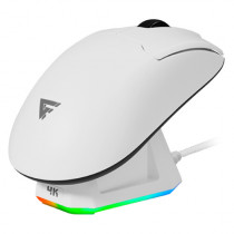 MOUSE GAME FACTOR MOW800 INALAMBRICO WIRELESS 2.4G BT PIXART 3395 26.000 DPI 4K HZ BASE RGB ULTRALIG [ MOW800-WH ]