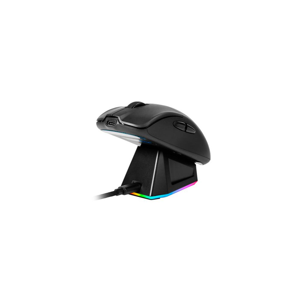 MOUSE GAME FACTOR MOW800 INALAMBRICO WIRELESS 2.4G BT PIXART 3395 26.000 DPI 4K HZ BASE RGB ULTRALIG [ MOW800-BK ]