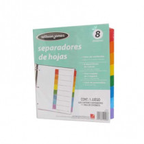 SEPARADOR ACCO 8 DIVISIONES PAPEL BLANCO [ P2189 ]