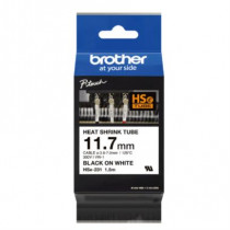 Cinta Brother HSE231 Termorretrctil Texto Negro Sobre Fondo Blanco 11.7mmx1.5m [ HSE231 ]