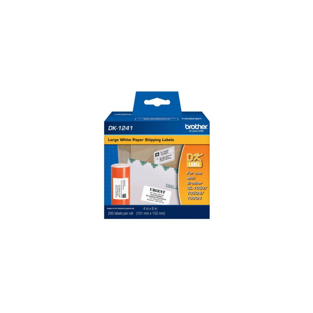 Etiquetas Brother DK1241 Precortada Papel Blanco 101mmx152mm 200 Etiquetas [ DK1241 ]