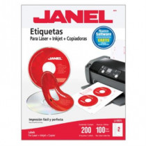 Etiquetas Adhesivas Janel Lser J-5931 CD 117mm Caja 200 Etiquetas x Paquete [ 1095931101 ]