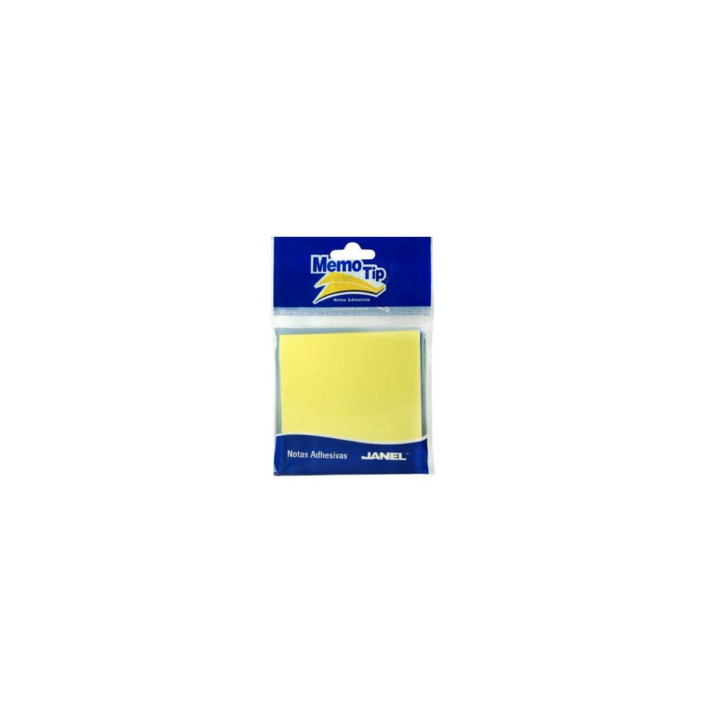 Notas Adhesivas Janel Memo Tip 3x3" en Bolsa Block de 100 Hojas Color Amarillo [ 6500303304 ]